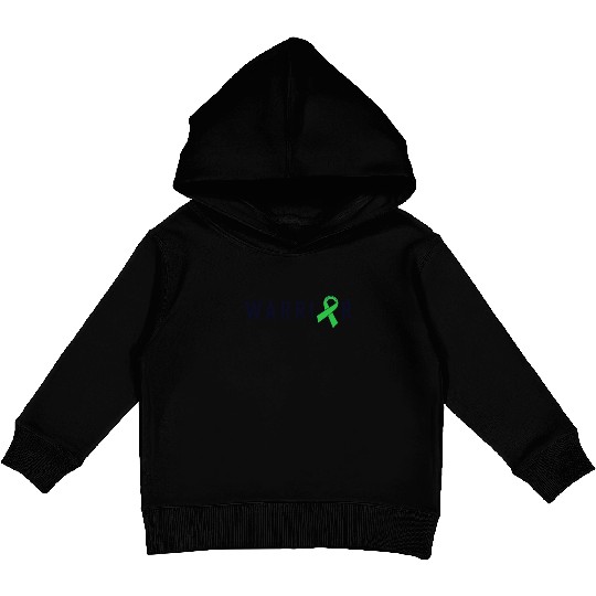 Mental Health Warrior Green Ribbon Awareness Kids Pullover Hoodies