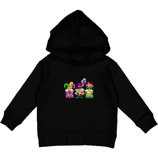 Kids Toddler Girls Fleur de Lis Mardi Gras Gnomes Kids Pullover Hoodies