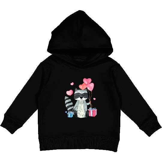 Raccoon Valentine Gift Raccoon Owner Trash Panda Kids Pullover Hoodies