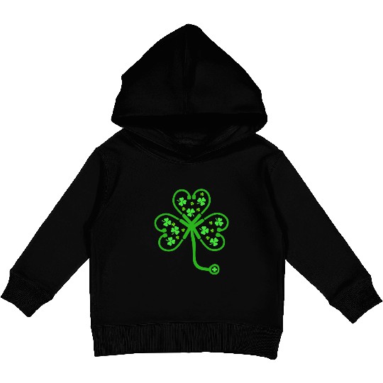 Scrub Top Lucky Nurse St Patricks Day Stethoscope Kids Pullover Hoodies