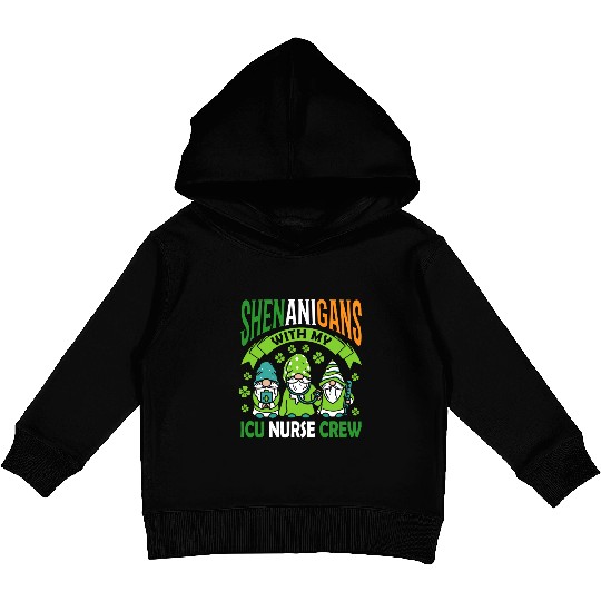 Shenanigans With My ICU Nurse Crew Saint Kids Pullover Hoodies