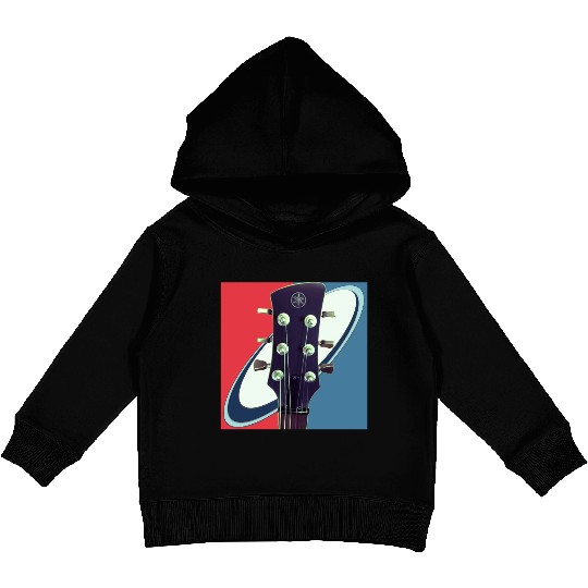 Red White Blue Rock and Roll Themed Guitar Kids Pullover Hoodies