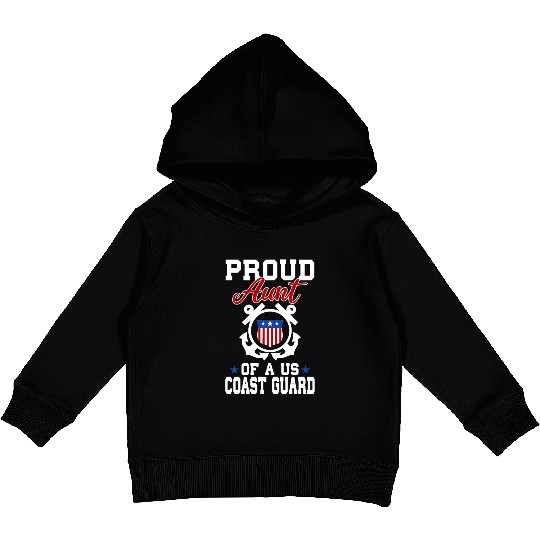 Proud US Coast Guard Aunt Kids Pullover Hoodies