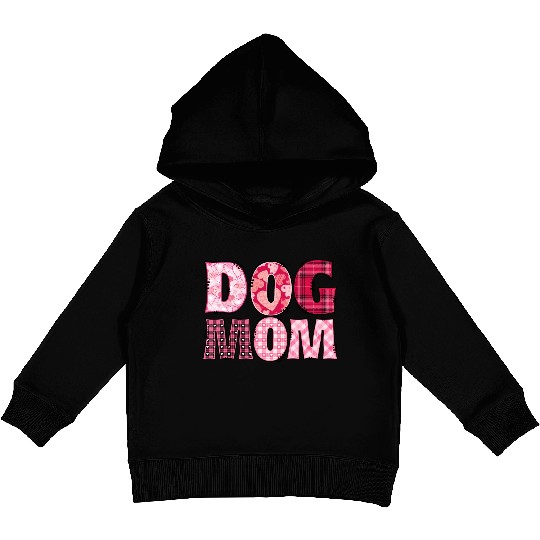 Cute Dog mom Valentines letters pink red Kids Pullover Hoodies