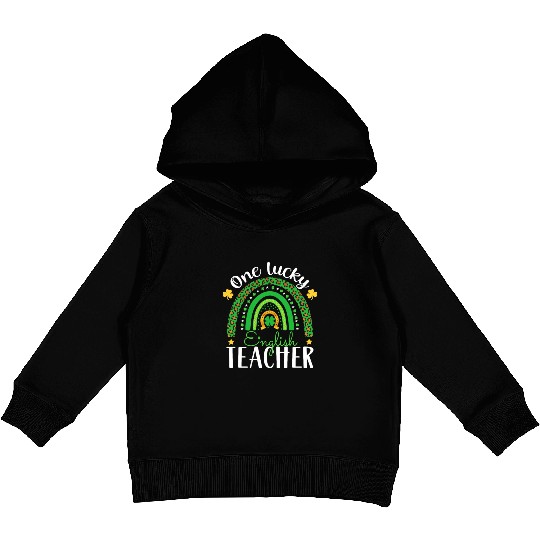 One Lucky English Teacher funny St Patrick's day Kids Pullover Hoodies