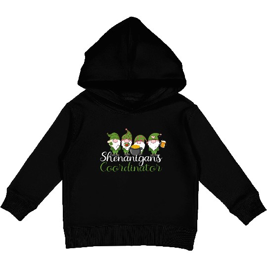 Shenanigans Coordinator St Patricks Day Gnomes Kids Pullover Hoodies