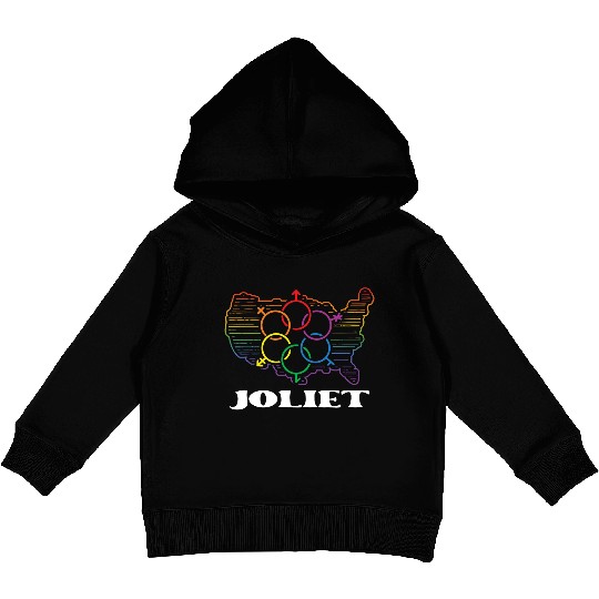 Joliet Pride Month Pride Flag LGBT Community LGBTQ Kids Pullover Hoodies
