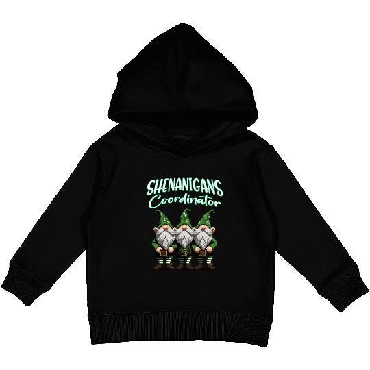 Shenanigans Squad Gnomes St Patrick's Day Kids Pullover Hoodies