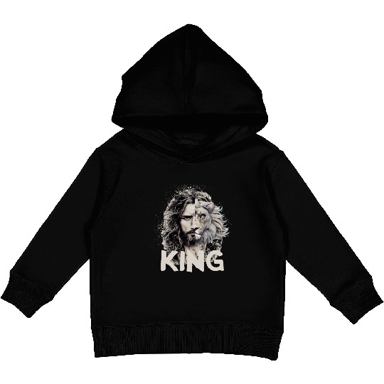 Jesus King Lion Leo Christian Bible Believer Kids Pullover Hoodies