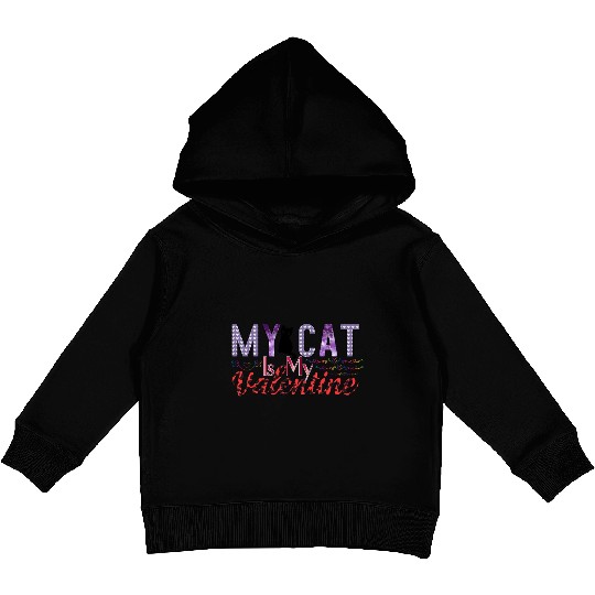 My Cat Is My Valentine Sublimation Kids Pullover Hoodies