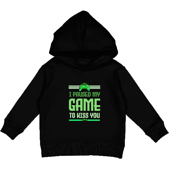 I Paused My Game To Kiss You Irish Retro Gamer Kids Pullover Hoodies