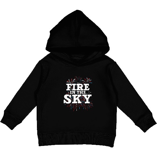 Fire In The Sky Patriotic America USA 4th Of July Kids Pullover Hoodies