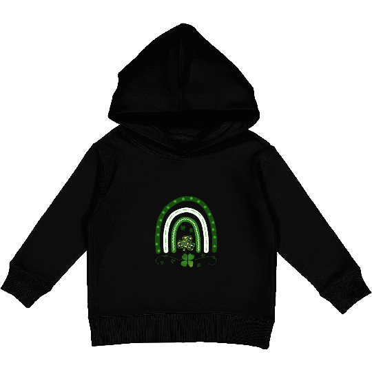 Green Four Leaf Clover .St Patrick's Day Kids Pullover Hoodies