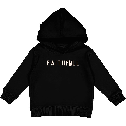 Faith Full Light Lettering Graphic Kids Pullover Hoodies