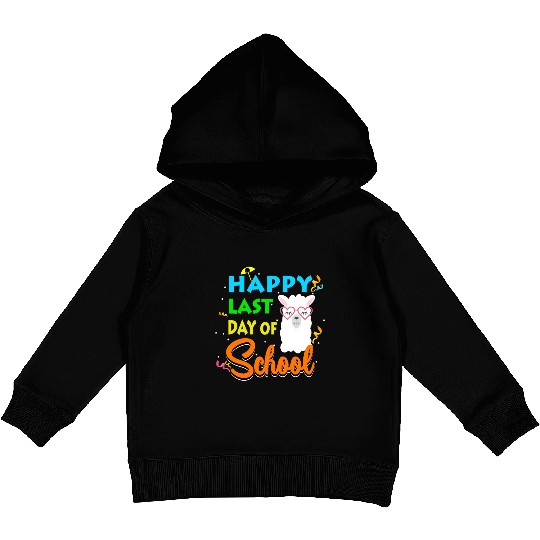 Last Day Of School Alpaca Llama With Sunglasses Kids Pullover Hoodies