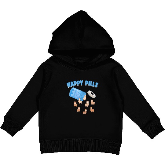 Happy Pills Farm Animal Funny Alpaca Lovers Humor Kids Pullover Hoodies