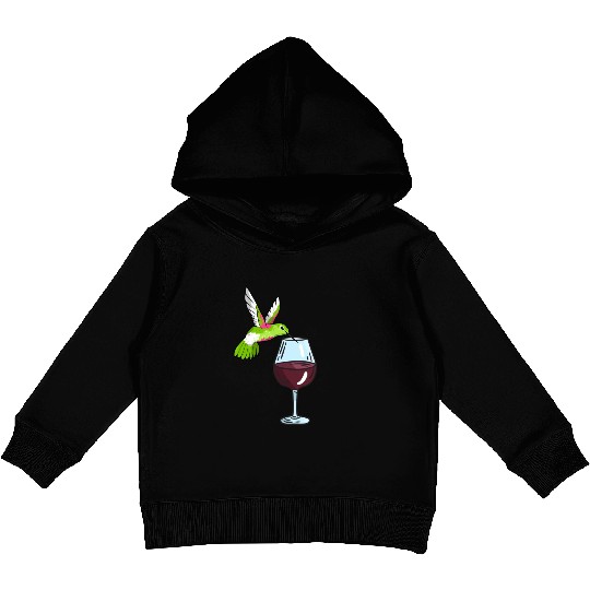 Hummingbird Drinking Wine Birdwatching Hummingbird Kids Pullover Hoodies