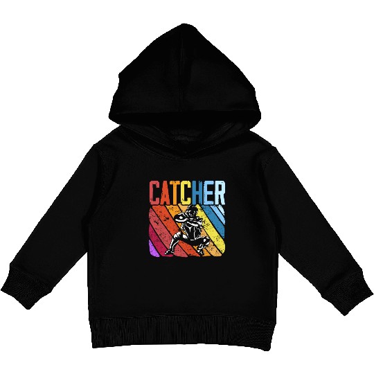 Baseball Lover Baseball Player Baseball Catcher Kids Pullover Hoodies
