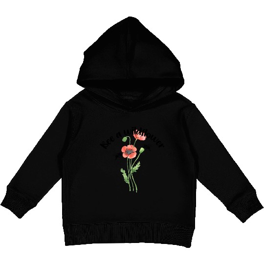 Bee a wildflower, poppies Kids Pullover Hoodies