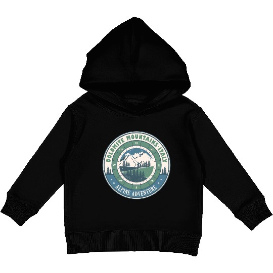 Dolomites Italy Vintage Mountains Hiking Design Kids Pullover Hoodies