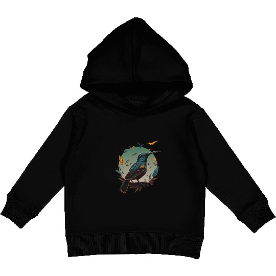 Nature Lovers - Charming Hummingbird Kids Pullover Hoodies