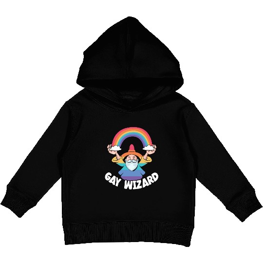 Gay Wizard Rainbow Pride Month LGBTQ Gay Pride Kids Pullover Hoodies