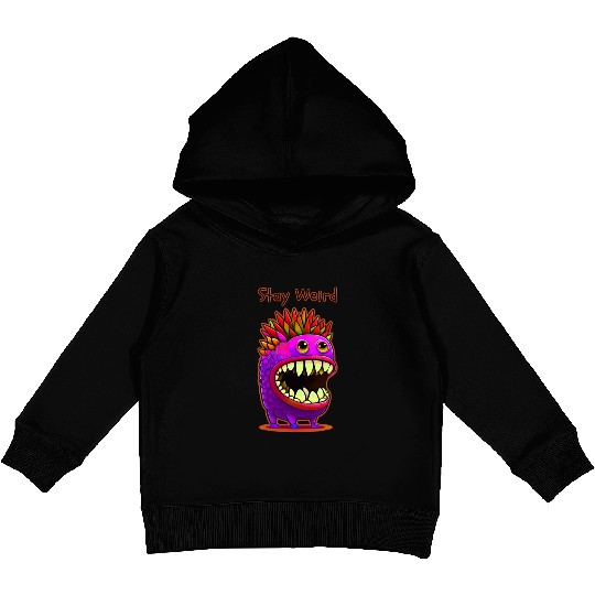Stay Weird Monster Doodle Violet Kids Pullover Hoodies