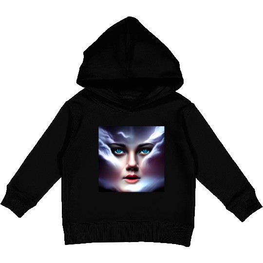 Face in the storm Kids Pullover Hoodies