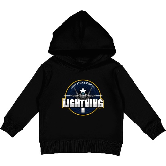 F35 Lightning 2 Patch Small logo red Kids Pullover Hoodies