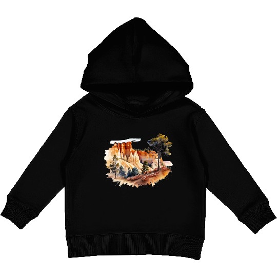 Bryce Canyon Watercolor Wonderland Kids Pullover Hoodies