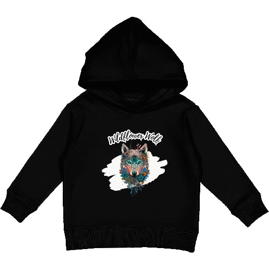 Wildflower Wolf Kids Pullover Hoodies