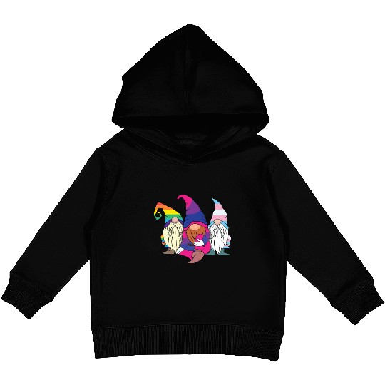 Gnomes Elf LGBTQ Rainbow LGBT Pride Month Kids Pullover Hoodies