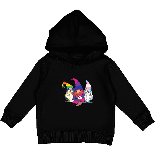 Gnomes Elf LGBTQ Rainbow LGBT Pride Month Kids Pullover Hoodies