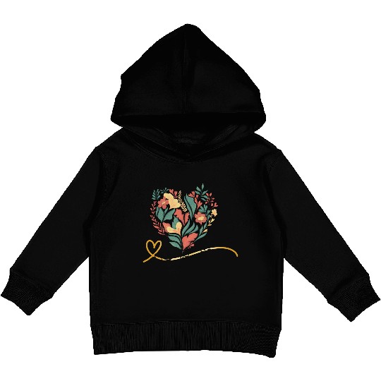 heart flower Kids Pullover Hoodies