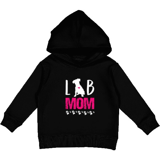 Lab Mom Happy Mother's Day Dog Breed Paw Bark Bone Kids Pullover Hoodies