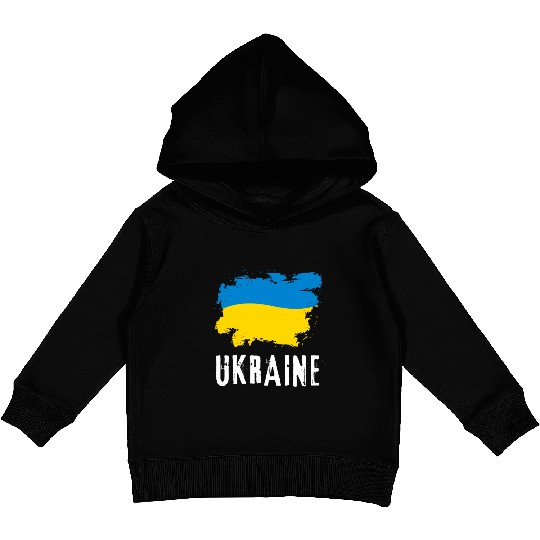 Ukraine Flag Ukrainian Support Pride Kids Pullover Hoodies