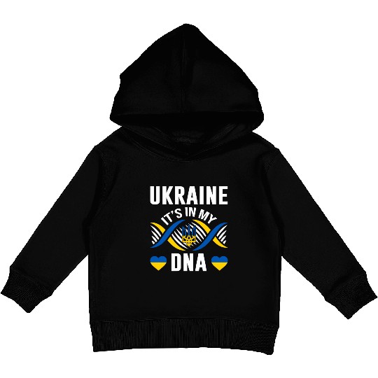 Ukraine Is In My Dna Ukrainian National Pride Flag Kids Pullover Hoodies