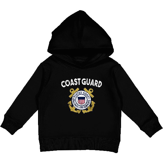 Proud Coast Guard Military Pride Kids Pullover Hoodies