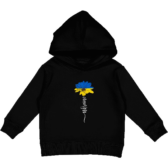 Ukraine Flag Sunflower Ukrainian Support Ukraine Kids Pullover Hoodies