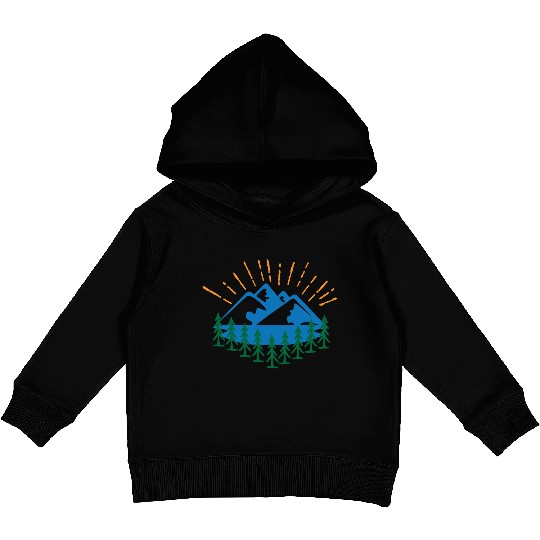 Blue Mountain And Forest Kids Pullover Hoodies