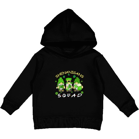 St Patrick'S Day Shenanigans Squad Three Gnomes Kids Pullover Hoodies