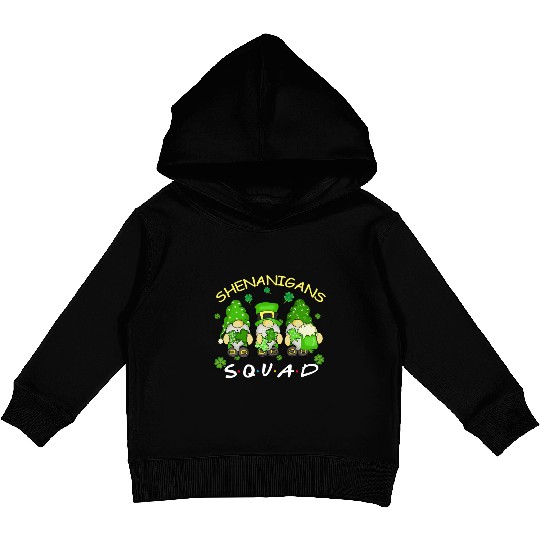 St Patrick'S Day Shenanigans Squad Three Gnomes Kids Pullover Hoodies