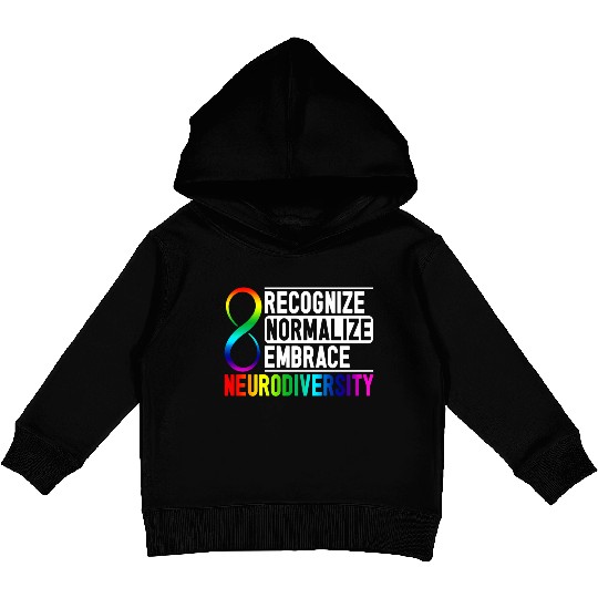 Recognize Normalize Embrace Neurodiversity Adhd Kids Pullover Hoodies