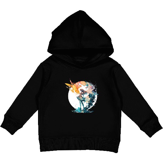 Watercolor Fairy Art Fairycore Grunge Pastel Goth Kids Pullover Hoodies