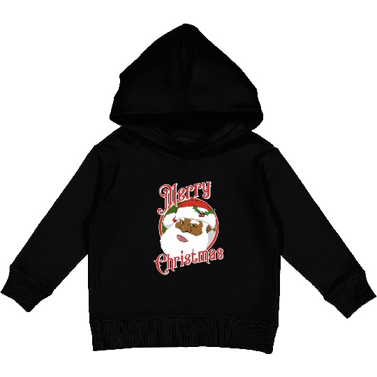 Black Merry African American Santa Claus Kids Pullover Hoodies