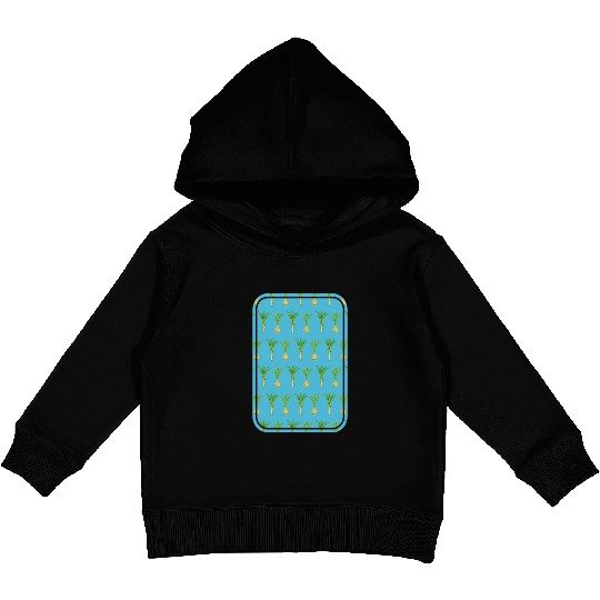 leek and onion pattern Kids Pullover Hoodies