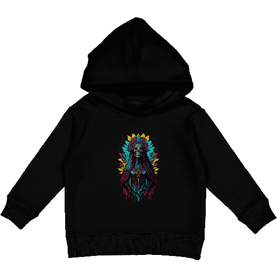 Santa Muerte de Guadalupe Kids Pullover Hoodies