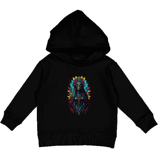 Santa Muerte de Guadalupe Kids Pullover Hoodies