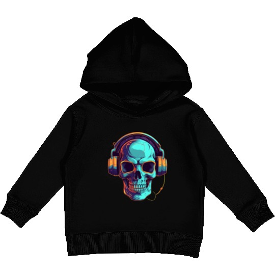 Synthwave Specter A Ghostly DJ Kids Pullover Hoodies