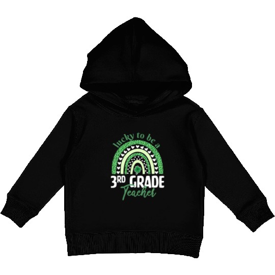 Lucky To Be A 3Rd Grade Teacher St Patric Day Leop Kids Pullover Hoodies